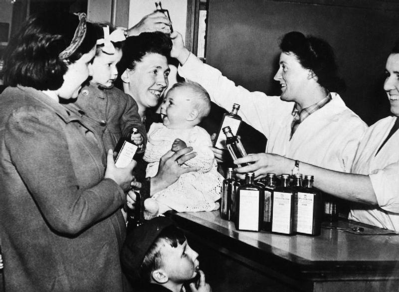 Distribution of orange juice from America to British mothers for their children.
